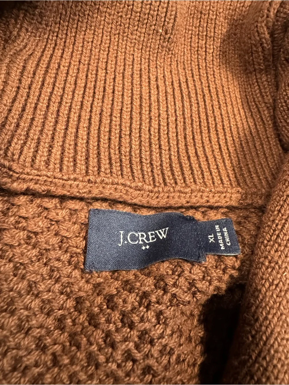 J Crew  Cotton Textured-Stitch Shawl-Collar grandpa Cardigan